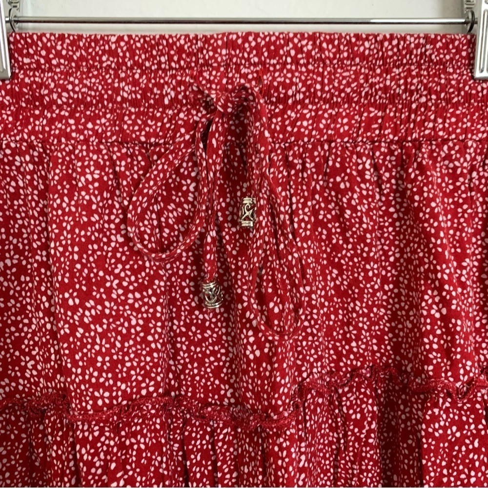 Princess Polly Tired Micro Floral Mini Skirt Womens 6 Ditsy Print Red White - Picture 8 of 12